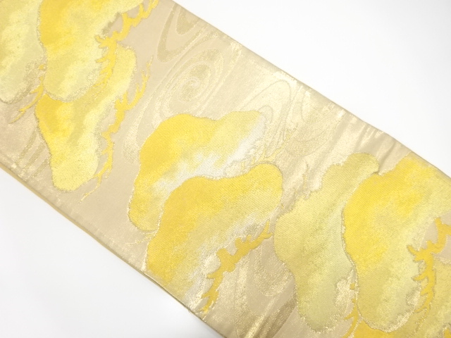 JAPANESE KIMONO / ANTIQUE FUKURO OBI / SILK / WOVEN STREAM & PINE